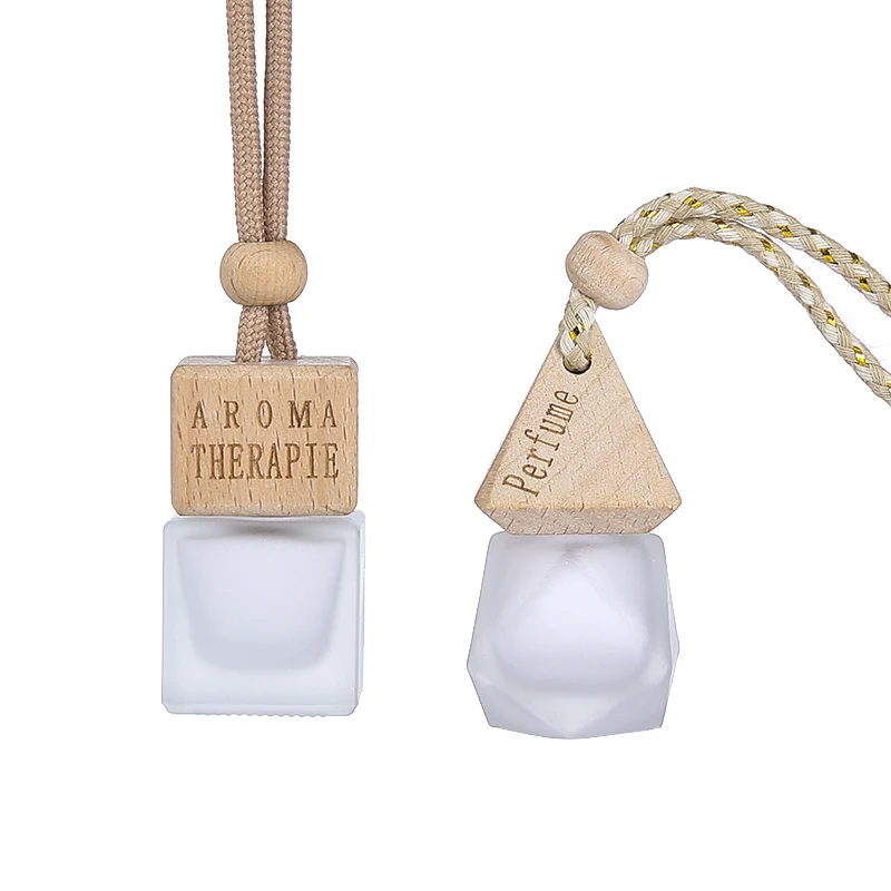product private label empty square 8ml car perfume bottle clear glass hanging freshener mini diffuser bottles-5