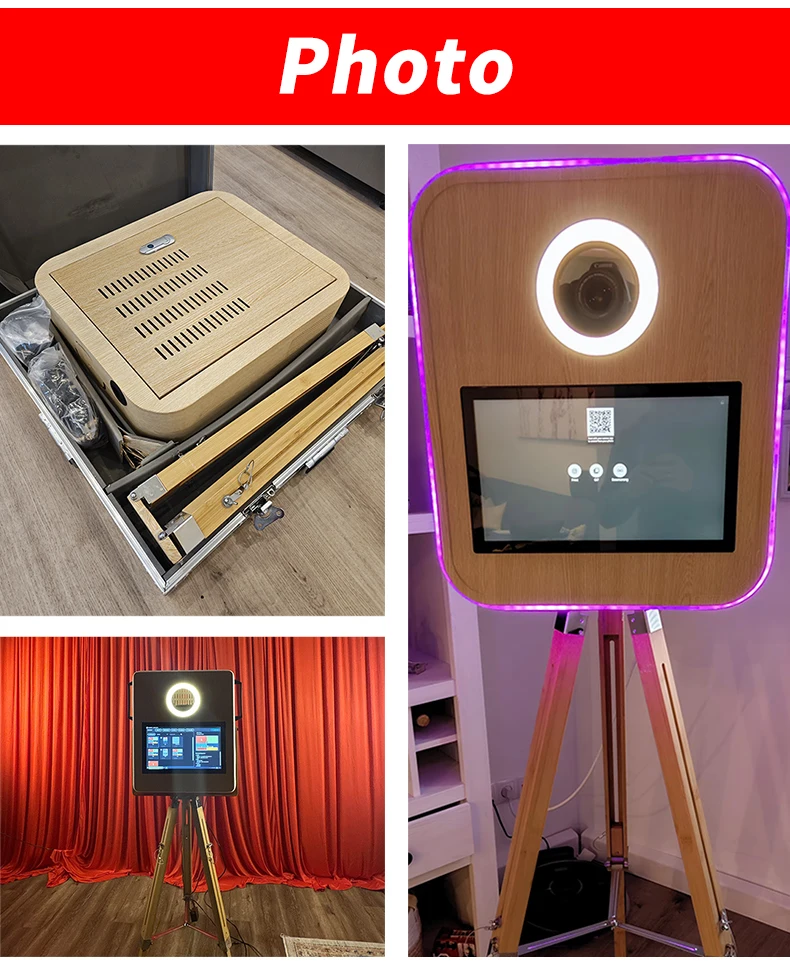 Touch Screen Wooden vogue Photo Booth and Camera Retro Photo Booth Shell Selfie Photo Booth Machine Ha5f71b5d407e483abeb8530a42c65858u