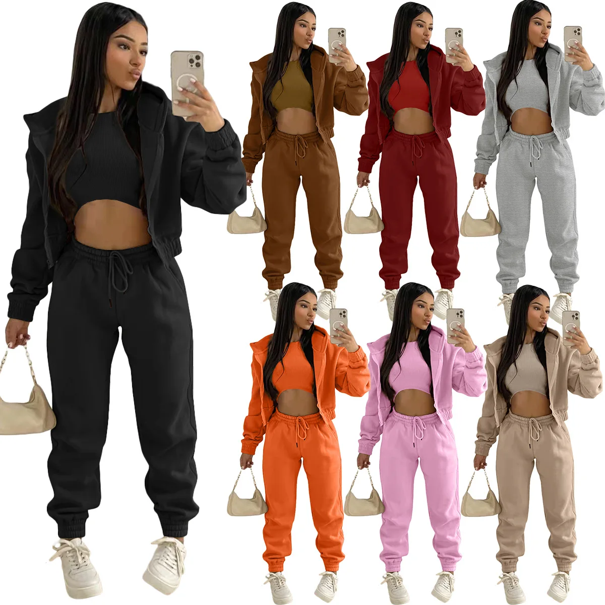 3 piece sweat suit