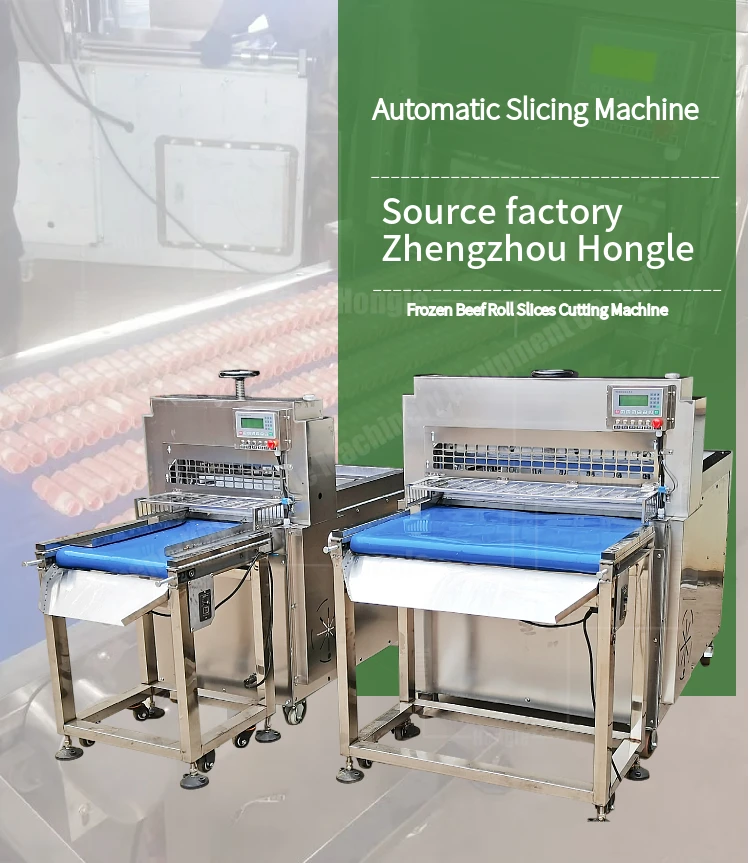 Frozen Beef Lamb Roll Slicer Stainless Steel Automatic Frozen Meat Slicing Machine Meat Cutting Machine manufacture