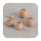 Beads 9mm 12mm 15mm 18mm 20mm Beech Wood Rounds Natural Wood Chewable Beech Loose Beads For Baby Teething