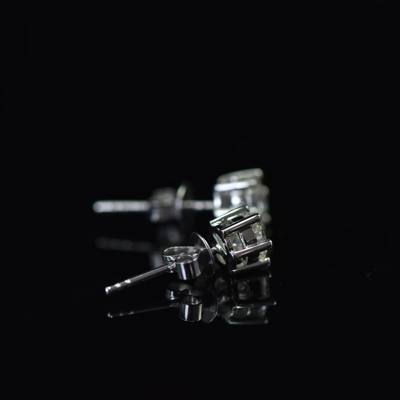 HMOIS fashion earrings trend 2021 jewelry gold round gems moissanite earrings