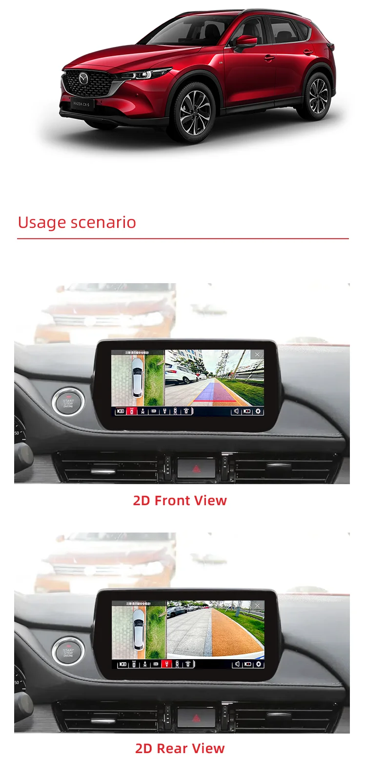 Wemaer 360 Degree AHD 1080P Panoramic Camera Around Bird View Parking Security System 3D AVM Car Camera for Mazda 6 & Mazda CX5 manufacture