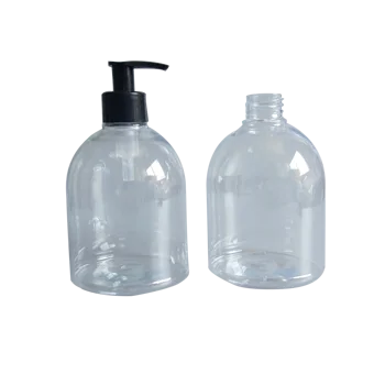 16OZ PET transparent empty Cosmetic Plastic Bottle 500 ml with pump liquid plastic bottle for shampoo hand sanitizer