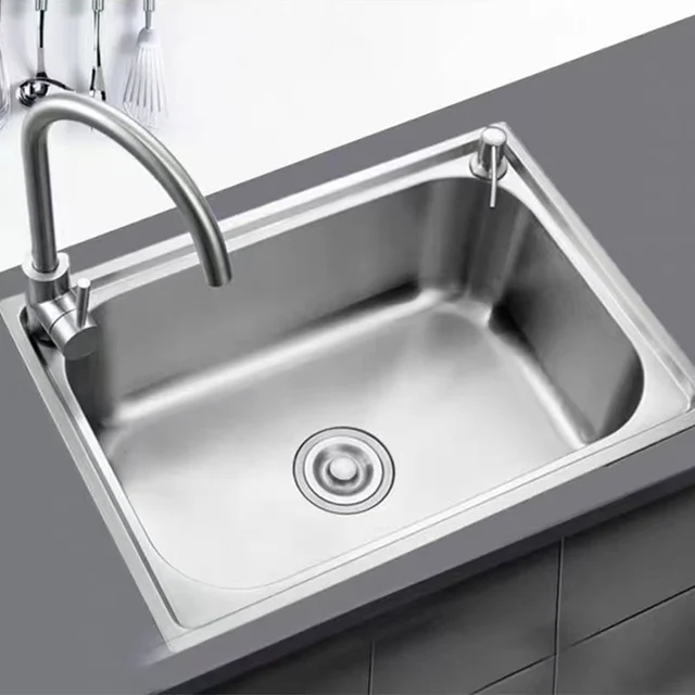 New Model Stainless Steel Nano Kitchen Sink Single Trough Integrated Forming Vegetable Basin