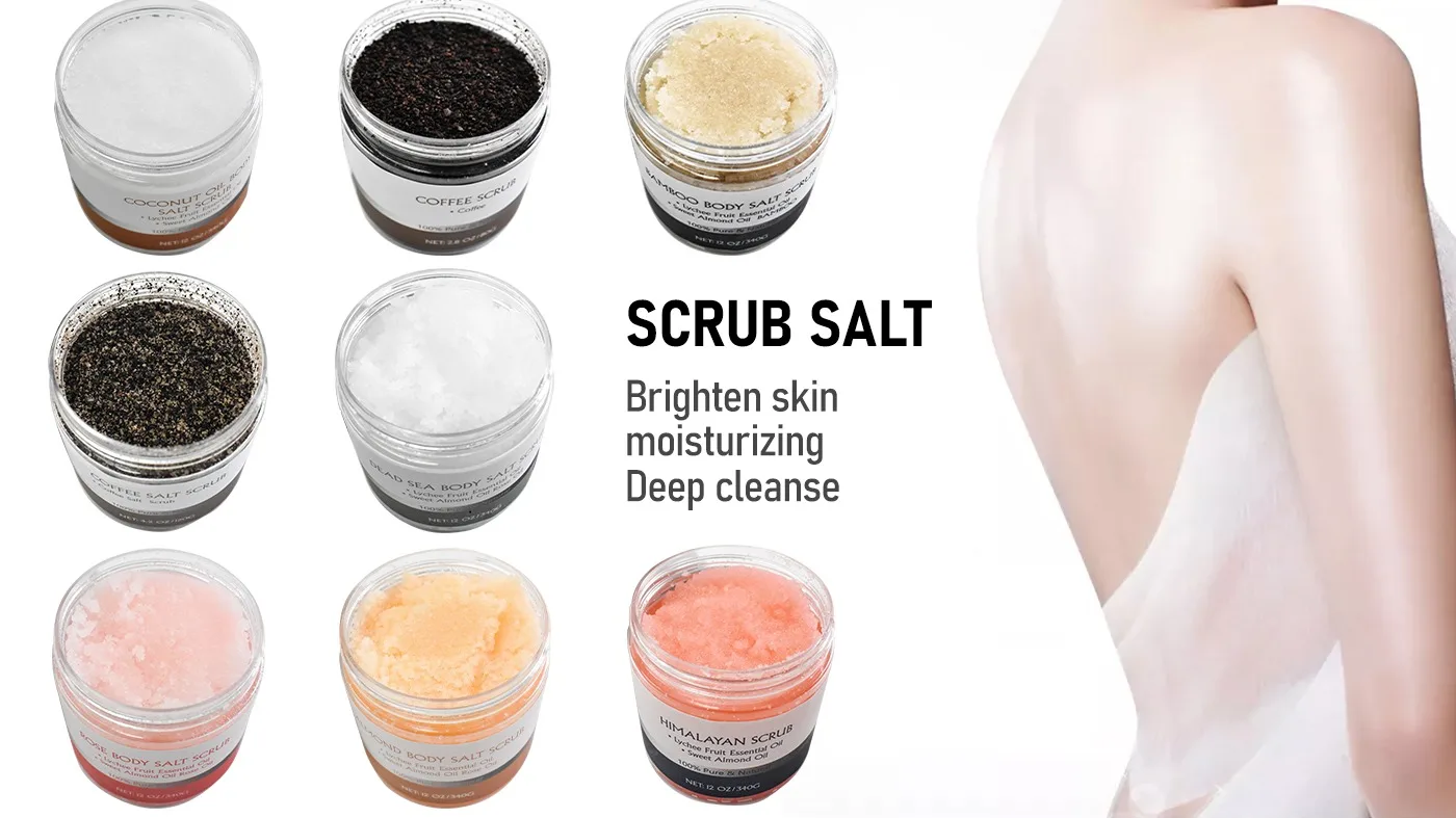 oem private label dead sea salt body scrub organic skincare