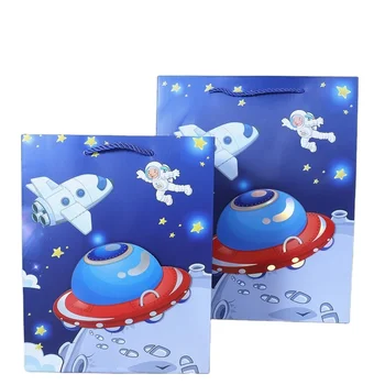 Design Galaxy Space Theme Birthday Gift Bag Paper Bag Party Bags For Kids Birthdays