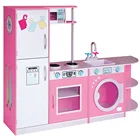 Girls Set Kids Kitchen Set High Quality Kids Girls Pink Wooden Furniture Cooking Play Kitchen Toys Set