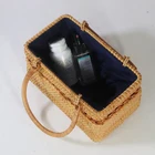 Original Fashion Original Color Rectangle Set 3 Basket Straw Weaving Basket Debris Basket With Handles