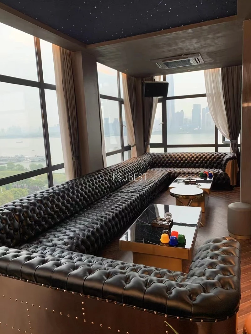 American Loft Style Aviator Genuine Buff Leather Classic Luxury Sofa