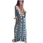 Plus Size Evening 2021 New Design Plus Size Robe V Neck Party Evening Dress Mid Eastern Long Dress