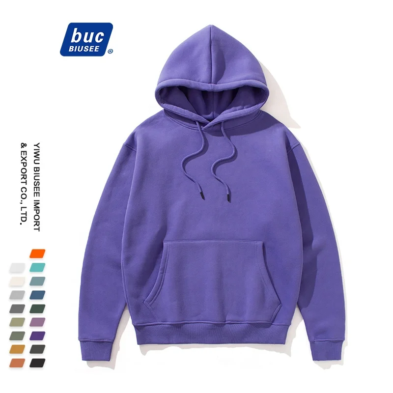 Supply 100% Cotton Hooded Pullover Sweatshirt Premium Heavy Fleece  Oversized Hoodie Custom Men's Hoodies