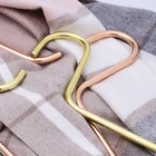 Bold And Thick Solid Clothes Rack Nordic Golden Iron Clothes Support Coat Widened Light Luxury Clothes Hanger Hook