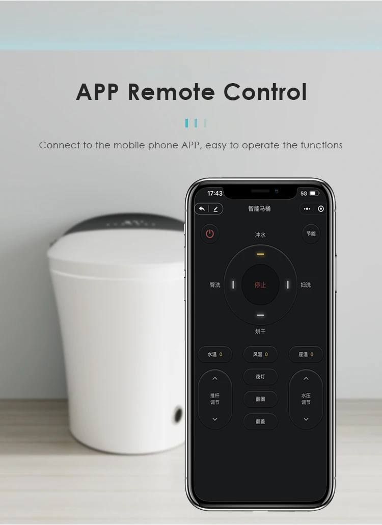 product high end fully automatic operation electric bidet siphonic flush bathroom wc toilet intelligent toilet bowl smart toilet-33