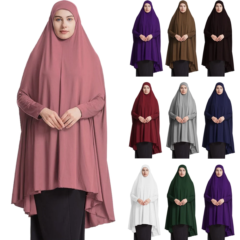 Abaya Women's Prayer Hijab Long Large Overhead Scarf Dress Jilbab Islamic Robe 