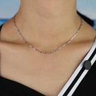 Sterling Silver Box Chain Silver 925 Sterling Silver Box Chain Open Link Chain Necklace