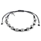 Heart Beads 8mm Heart Metal Beads Religious Catholic Cross Adjustable Cording Bracelet