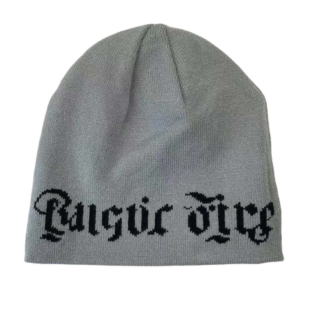 Cuff Jacquard Knitted Beanie Hats Toque 
