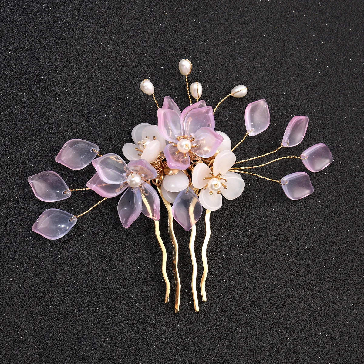 Genya Four-tooth Purple Gradient Flower Hair Comb Hair Decoration For  Antique Atmosphere - Buy Flower Hair Comb,Decorative Bridal Accessories For  Women,Bride Comb Product on 