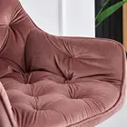Restaurant Chair Restaurant Furniture Thick Padded Armchair Upholstered Seat Tub Rose Pink Fabric Velvet Dining Chair