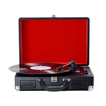Home audio vinyl China factory suitcase wooden cd music turntable vinyl record player