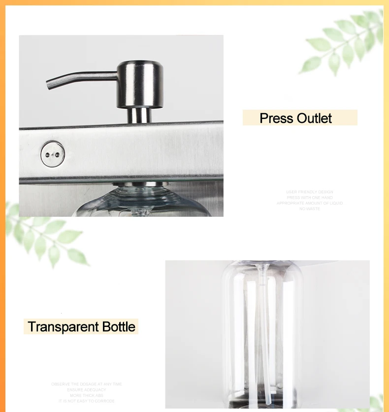 Refillable Wall Mounted Soap Dispenser, Stainless Steel Soap Dispenser Wall Mounted & Triple Heads Soap Dispenser