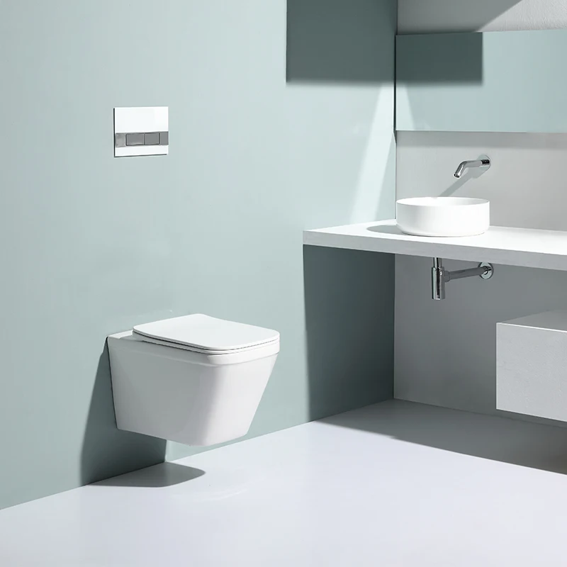 Products Description More details Name Wall-hung toilet Rimless Model BF2472 Size 530*345*350mm Flushing Washdown & Rimless Roughing-in p-trap 180 mm Certification CE/ROHS Water consumption 3 & 6 L Warranty 1 Year Material Ceramic Cover Soft close UF Load bearing 400KGS Cleaning Self-cleaning The wall hung toilet price includes seat cover, ceramic bowl & installation screw, not including the cistern RIMLESS WALL HUNG TOILET - Wall hanging WC - Strong rimless flushing - Slow down seat cover design SPACE SAVING - Easy installation - Easy cleaning - Combined with concealed cistern HIGH QUALITY -High quality ceramic - Nano coating Different Covers BF2472 BF2472D Size BF2472E Our Advantages High Quality Exquisite VS Rough BEFEN pays attention to details and serves customers with high-quality products. Value-Added Services Exquisite & High-Definition Photos If you have your own e-commerce platform or independent website, we can provide you with exquisite photos (Many Series). 3D design can be provided under long-term cooperation. Products Description More details Name Wall-hung toilet Rimless Model BF2472 Size 530*345*350mm Flushing Washdown & Rimless Roughing-in p-trap 180 mm Certification CE/ROHS Water consumption 3 & 6 L Warranty 1 Year Material Ceramic Cover Soft close UF Load bearing 400KGS Cleaning Self-cleaning The wall hung toilet price includes seat cover, ceramic bowl & installation screw, not including the cistern RIMLESS WALL HUNG TOILET - Wall hanging WC - Strong rimless flushing - Slow down seat cover design SPACE SAVING - Easy installation - Easy cleaning - Combined with concealed cistern HIGH QUALITY -High quality ceramic - Nano coating Different Covers BF2472 BF2472D Size BF2472E Our Advantages High Quality Exquisite VS Rough BEFEN pays attention to details and serves customers with high-quality products. Value-Added Services Exquisite & High-Definition Photos If you have your own e-commerce platform or independent website, we can provide you with exquisite photos (Many Series). 3D design can be provided under long-term cooperation.