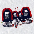 Pajamas 2022 New Christmas Pajamas Bear Print Christmas Parent-child Pajamas Set Home Wear Pajamas Two-piece Set