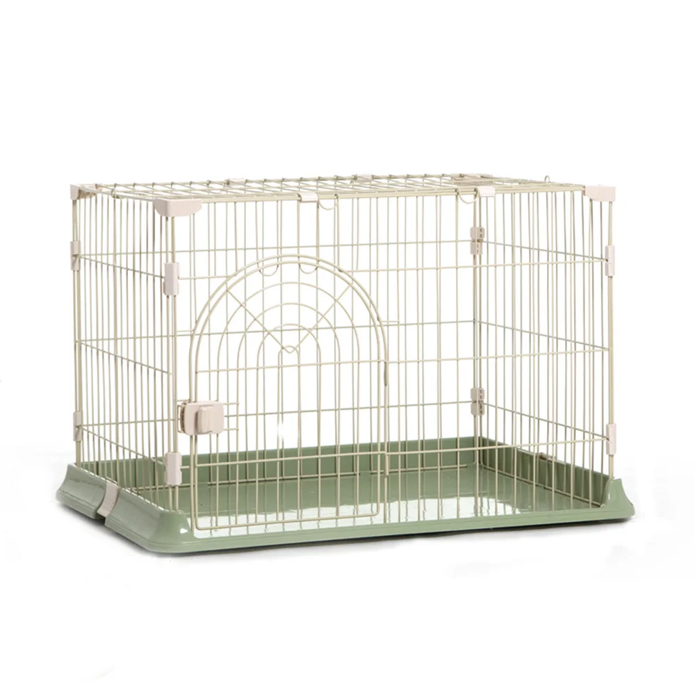 steel wire dog cage in green colour