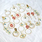 Gold Earrings Colorful Eye Shape Statement Gold Plate Design Hoop Earrings For Women 2021