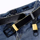 Leather Belts Customize Leather Classic Vintage Men Pu Black Spray Paint Alloy Buckle Jeans Belts