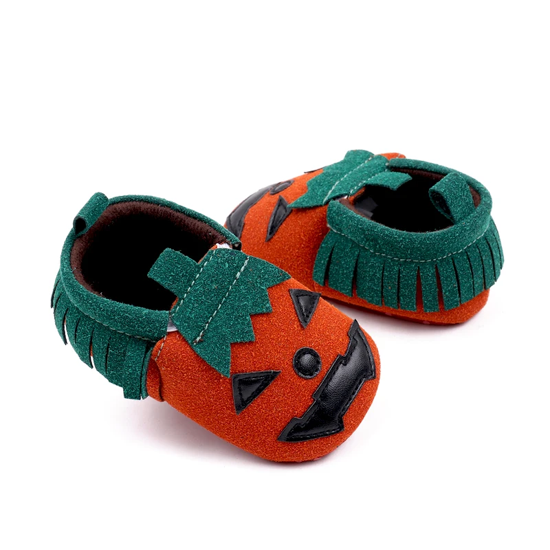 Halloween Baby Girls and Boys Pumpkin Matching Cute Frosted Soft Soled Toddler Shoes factory