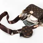 Pu Purses Pu Luxury PU Leather 3 In 1 Purses Sets Wide Crossbody Shoulder Tote Hand Bag For Lady Women