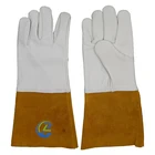 Goatskin Leather Gloves Hand Work Safety Welder CE Goatskin Cowhide Argon Mig Arc Tig Leather Welding Gloves