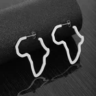 Earrings Gold Hongtong Customized Fashion Africa Map Earrings Gold Stainless Steel Hot Selling Women's Earrings
