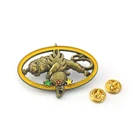Custom Metal 3d Design Bronze Snake Lion King Enamel Pin