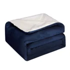 Wool Blanket Wholesaling Oem Supermarket Supplier Wool Side High Gsm Solid Mink Sherpa Blanket