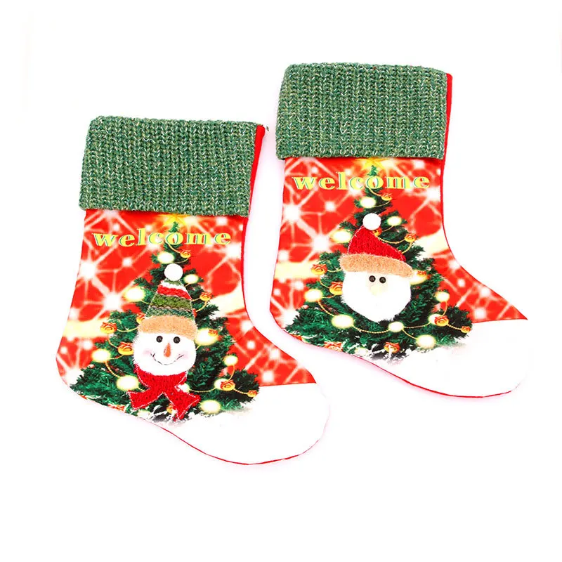 santa sweet bag fabric christmas stocking children gift bag