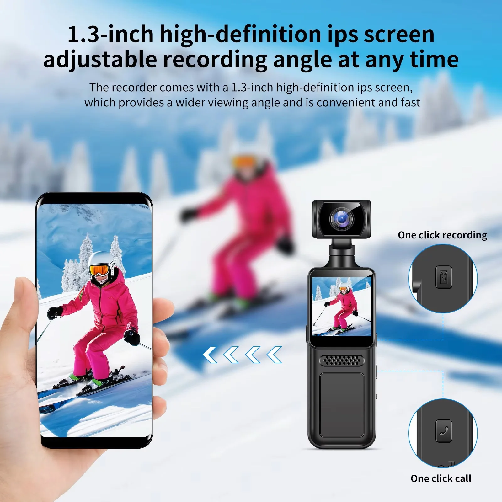 180度旋转镜头防抖4g相机迷你口袋2k运动相机摄影