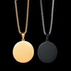 Round Necklaces Necklaceround Customized DIY Round Pendant Stainless Steel Necklaces For Men Women Custom Design Jewelry
