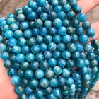 Natural Stone Blue Natural Stone A Grade Blue Apatite Round Stone Beads