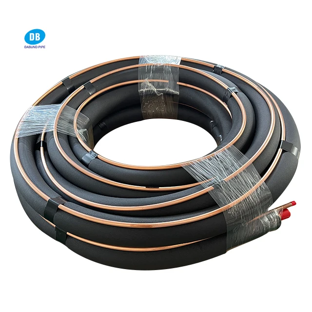 Black Rubber Insulation Copper Pipe HVAC Line Sets Refrigeration Line Sets