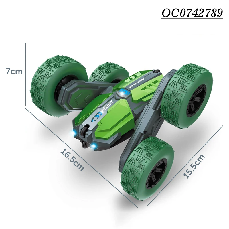 2.4G Remote control stunt double sided roll stunt car 360 flip toy with light
