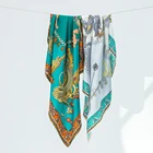 Scarf Polyester Scarfs Custom Low Moq Women Scarf Custom Print Hair Square Polyester Ethicon Soie Scarfs 90x90