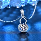 Silver Silver 2022 Luxury Sterling Silver 925 Jewelry Ladies Zircons Waterdrop Pendant Necklace