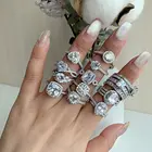 925 Engagement Ring NO MOQ 925 Sterling Silver Zircon Bling Bling Promise Engagement Ring Women