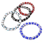 Rhinestone Bracelet Bohemian Fashion Jewelry Rhinestone And Evil Eye Glass Bead Elastic Bracelet