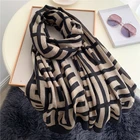 Scarf 2021 Spring England Style Luxury Long Shawl Cotton Linen Brand Letter Print Fashion Women Printed Scarf Hijab