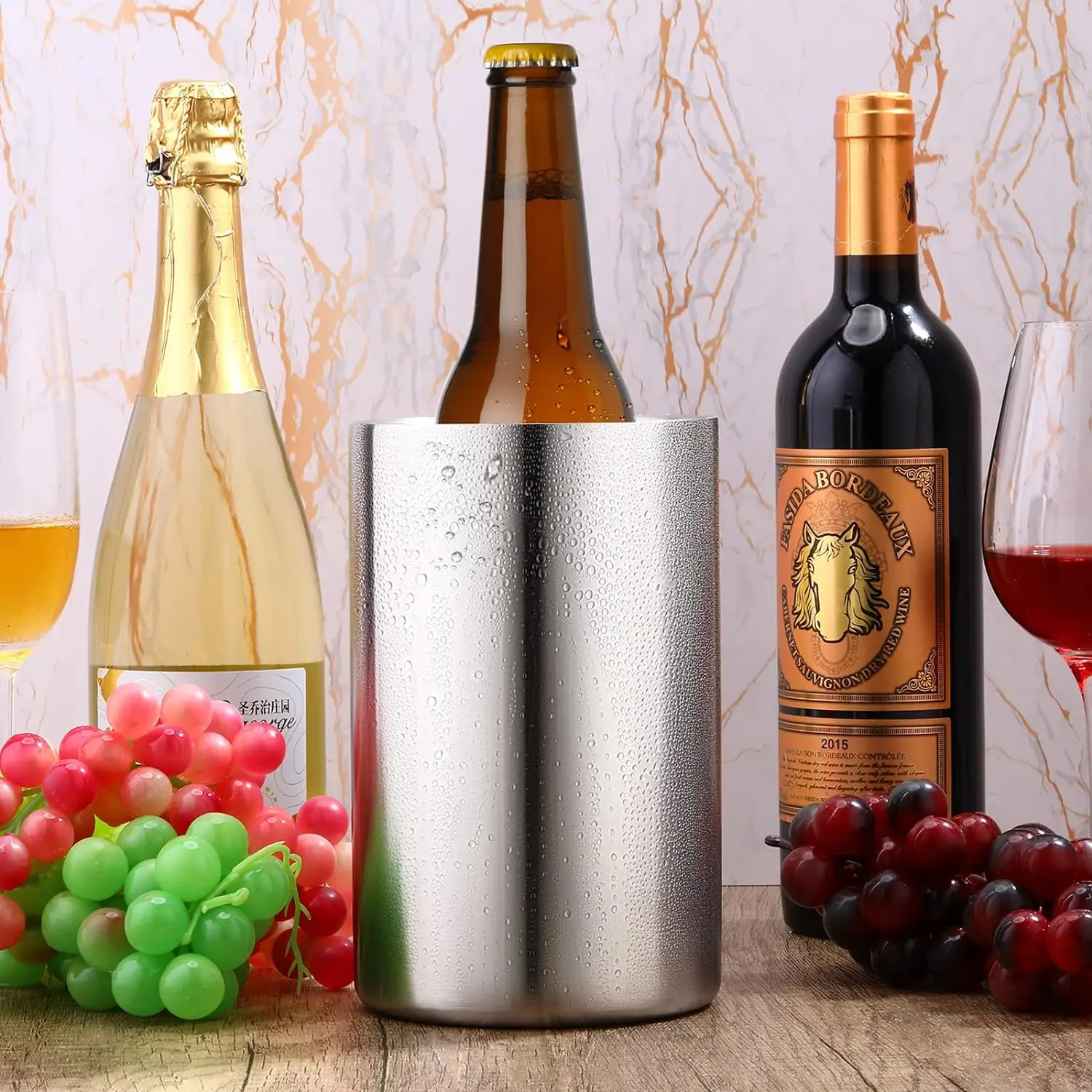Wedding Beer Bottle Cooler, 1.2L, Portable, Wall, Stainless - detail 12