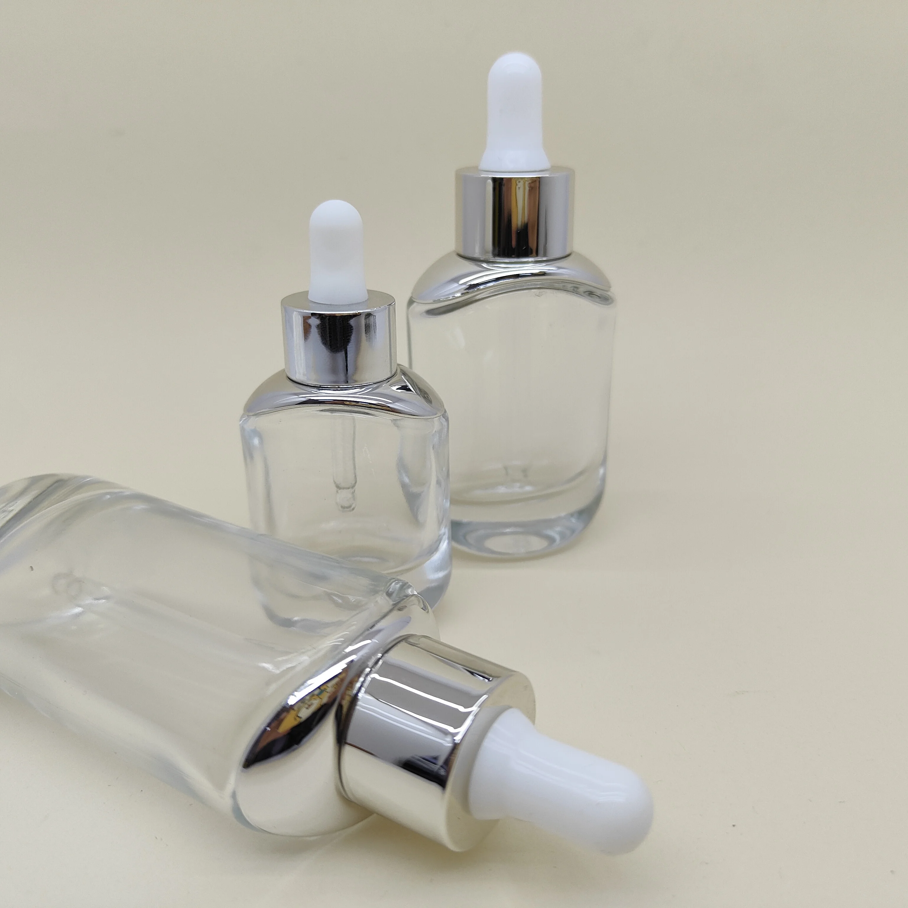 50ml wholesale glass essential oil bottle flat essence bottle oblique shoulder dropper bottle with shoulder sleeve-28